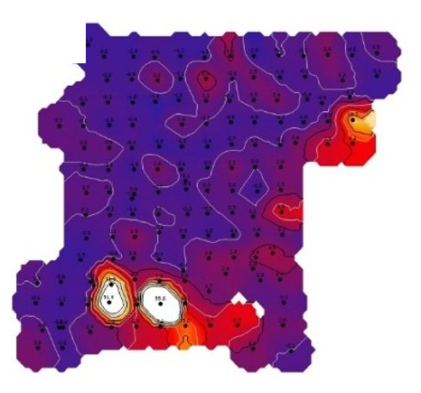 Cadmium soil anomaly map