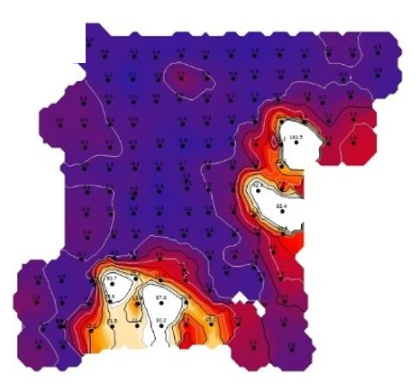 Antimony soil anomaly map