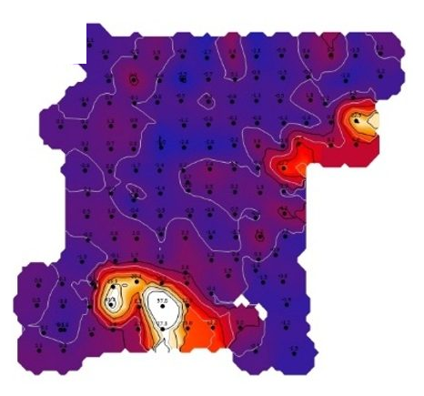 Zinc soil anomaly map